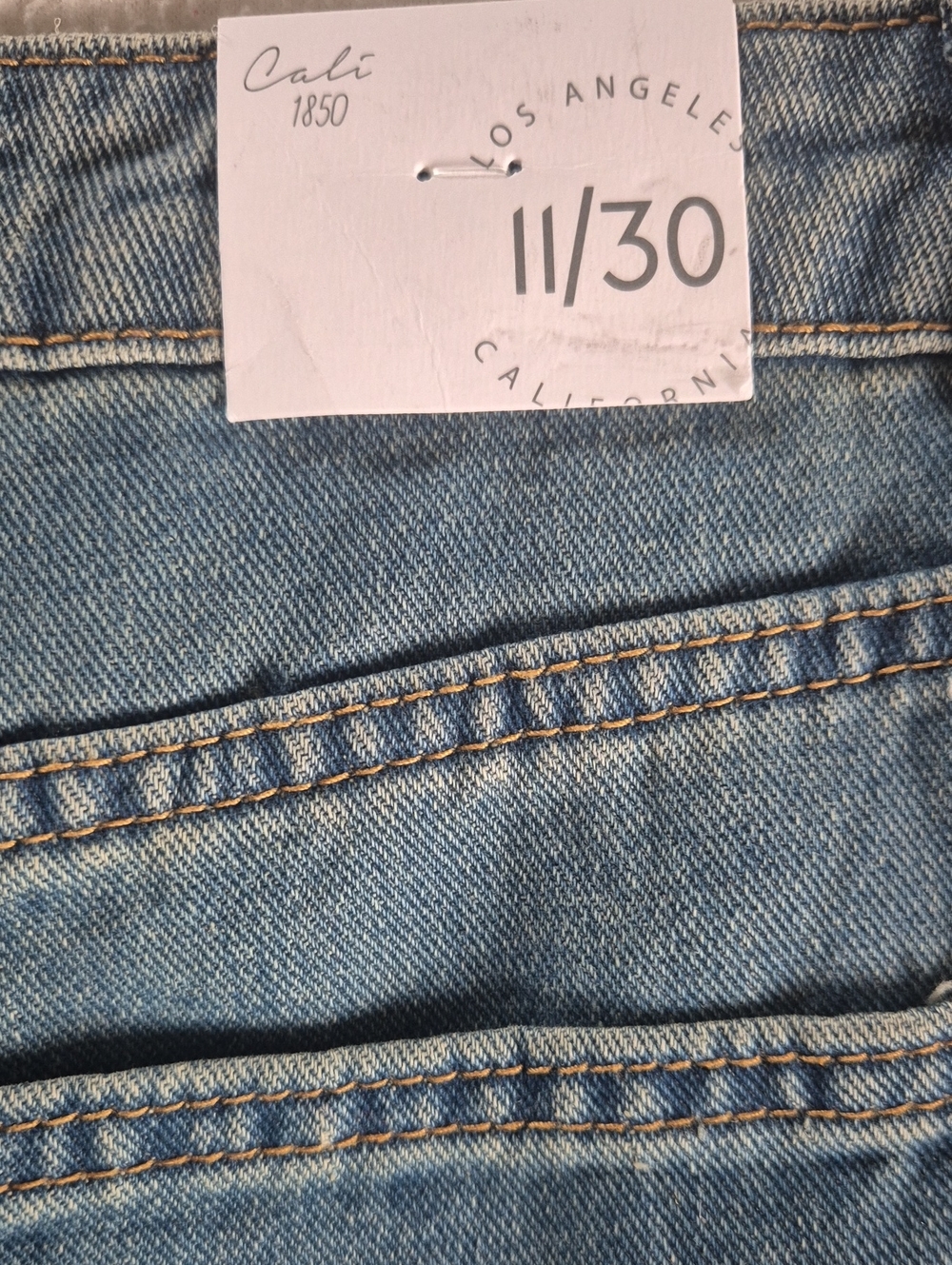 Cali1850 Low Rise Striped Baggy Jeans - Tinted Dark WashSize 11/30 - Picture 11 of 12